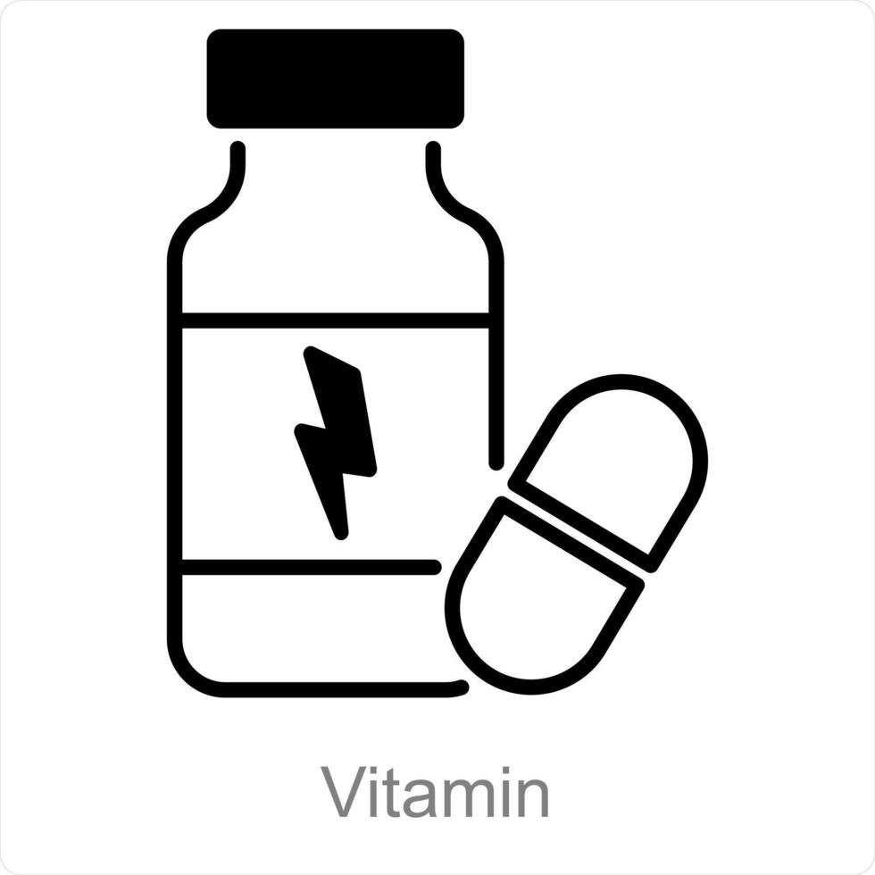 vitamin och piller ikon begrepp vektor
