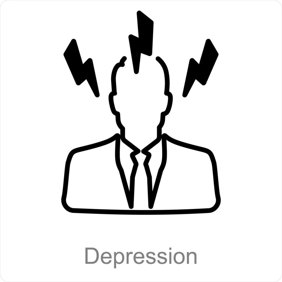 Depression und Traurigkeit Symbol Konzept vektor