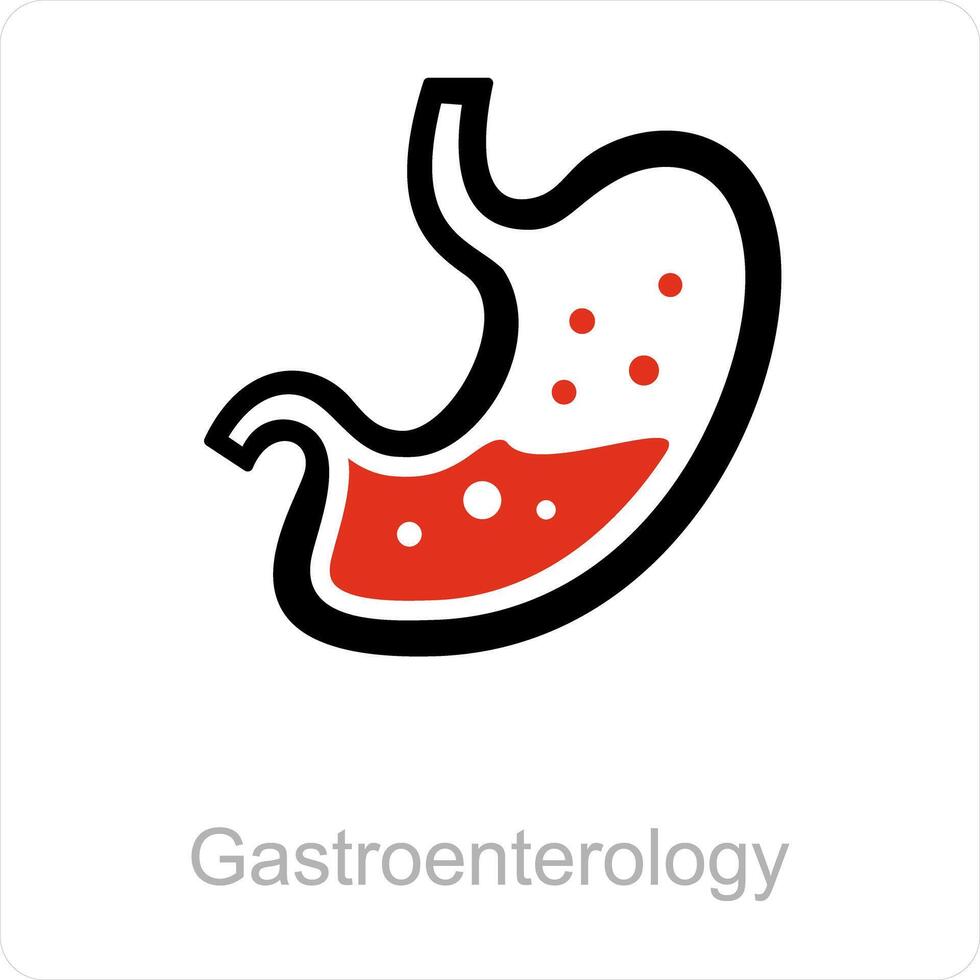 Gastroenterologie und Leber Symbol Konzept vektor