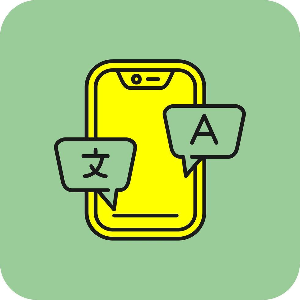 Übersetzen gefüllt Gelb Symbol vektor