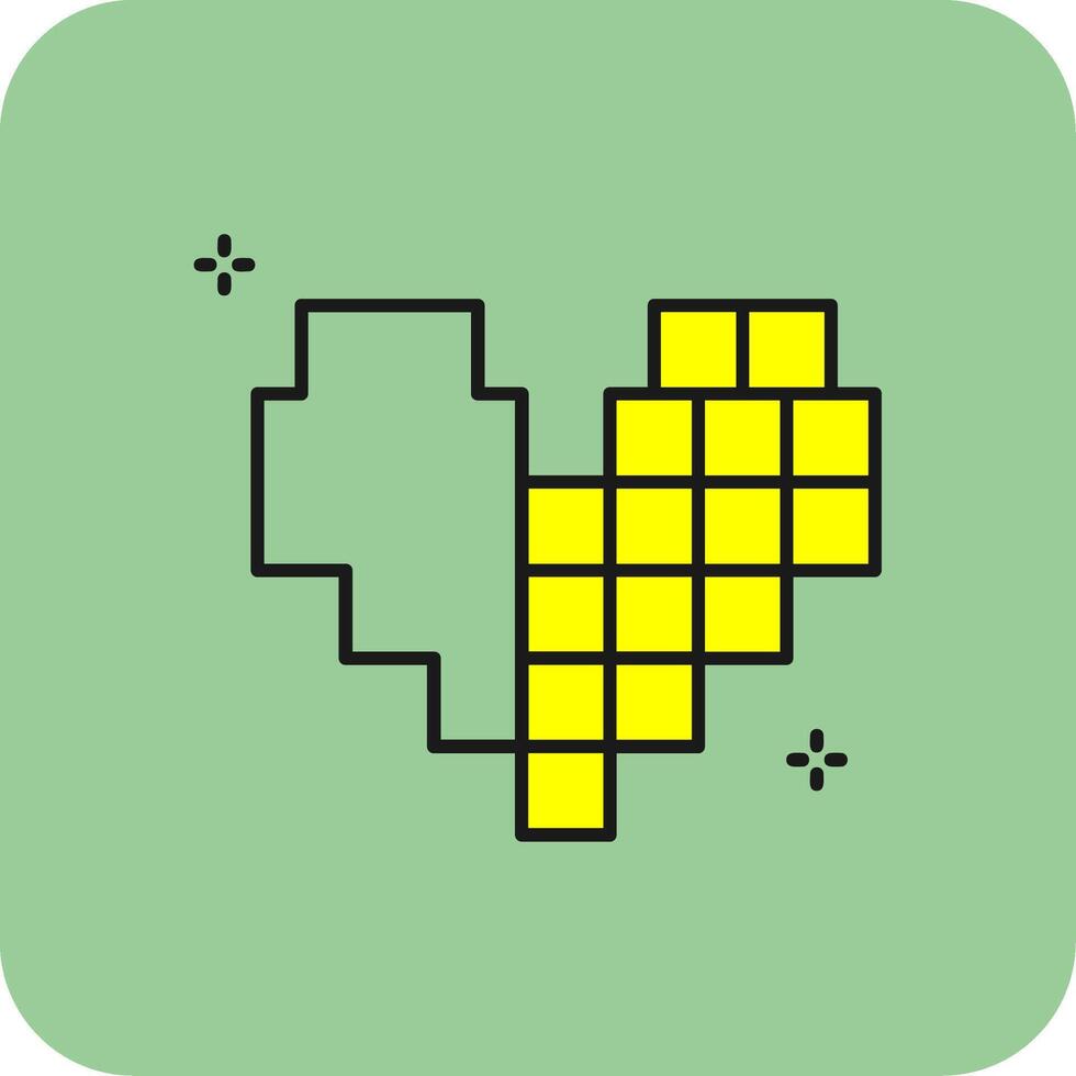 pixel fylld gul ikon vektor