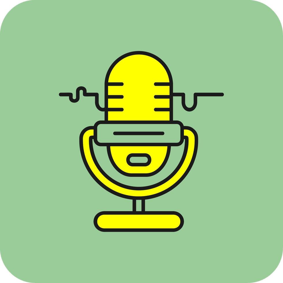 Mikrofon gefüllt Gelb Symbol vektor