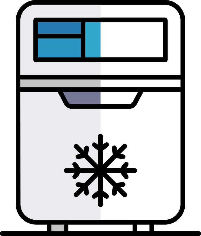Kühlschrank gefüllt Hälfte Schnitt Symbol vektor