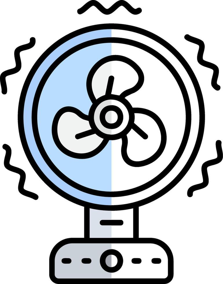 Ventilator gefüllt Hälfte Schnitt Symbol vektor