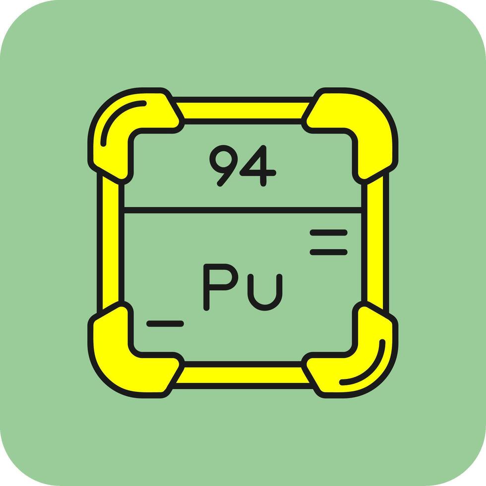 plutonium fylld gul ikon vektor