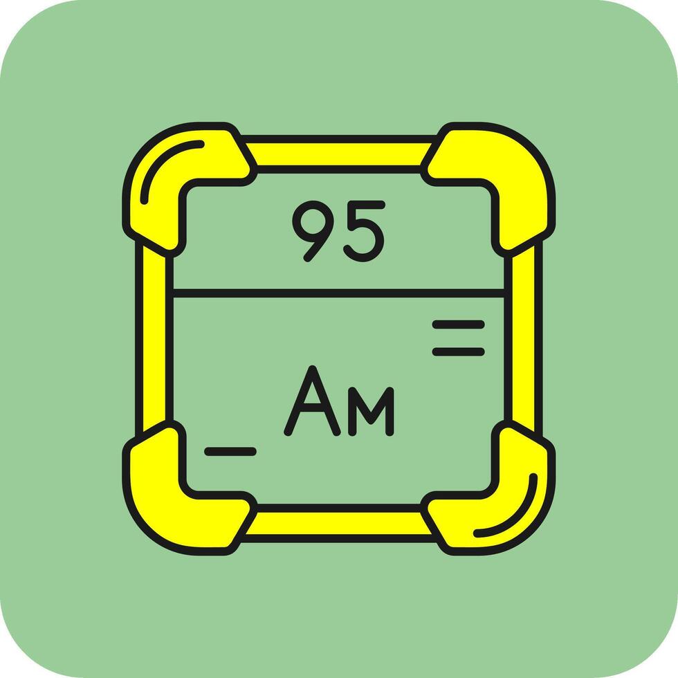 Americium gefüllt Gelb Symbol vektor