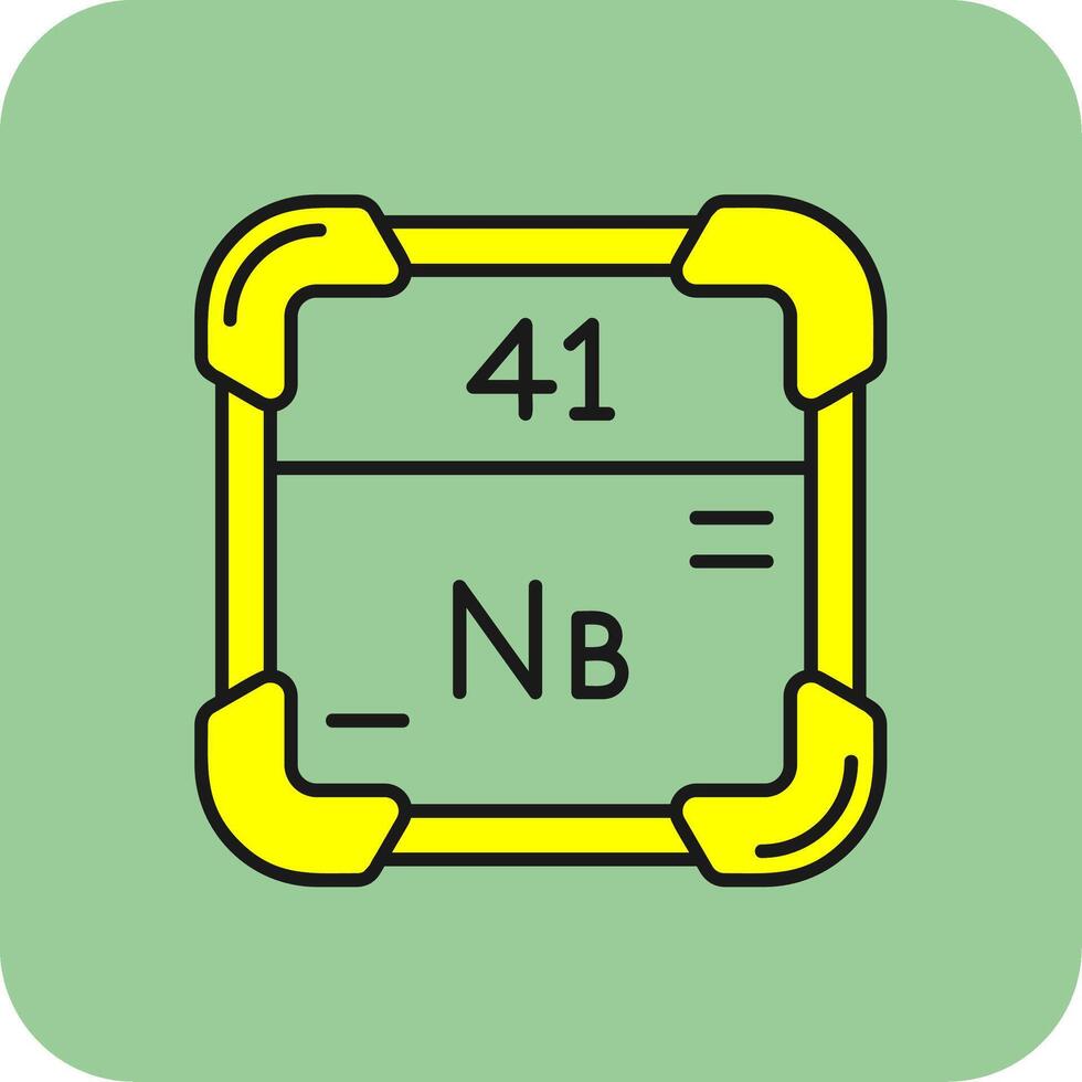 Niob gefüllt Gelb Symbol vektor