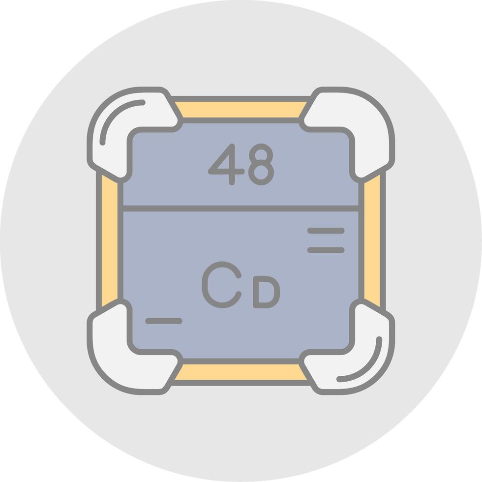 Cadmium Linie gefüllt Licht Kreis Symbol vektor