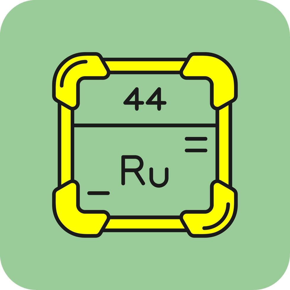 rutenium fylld gul ikon vektor