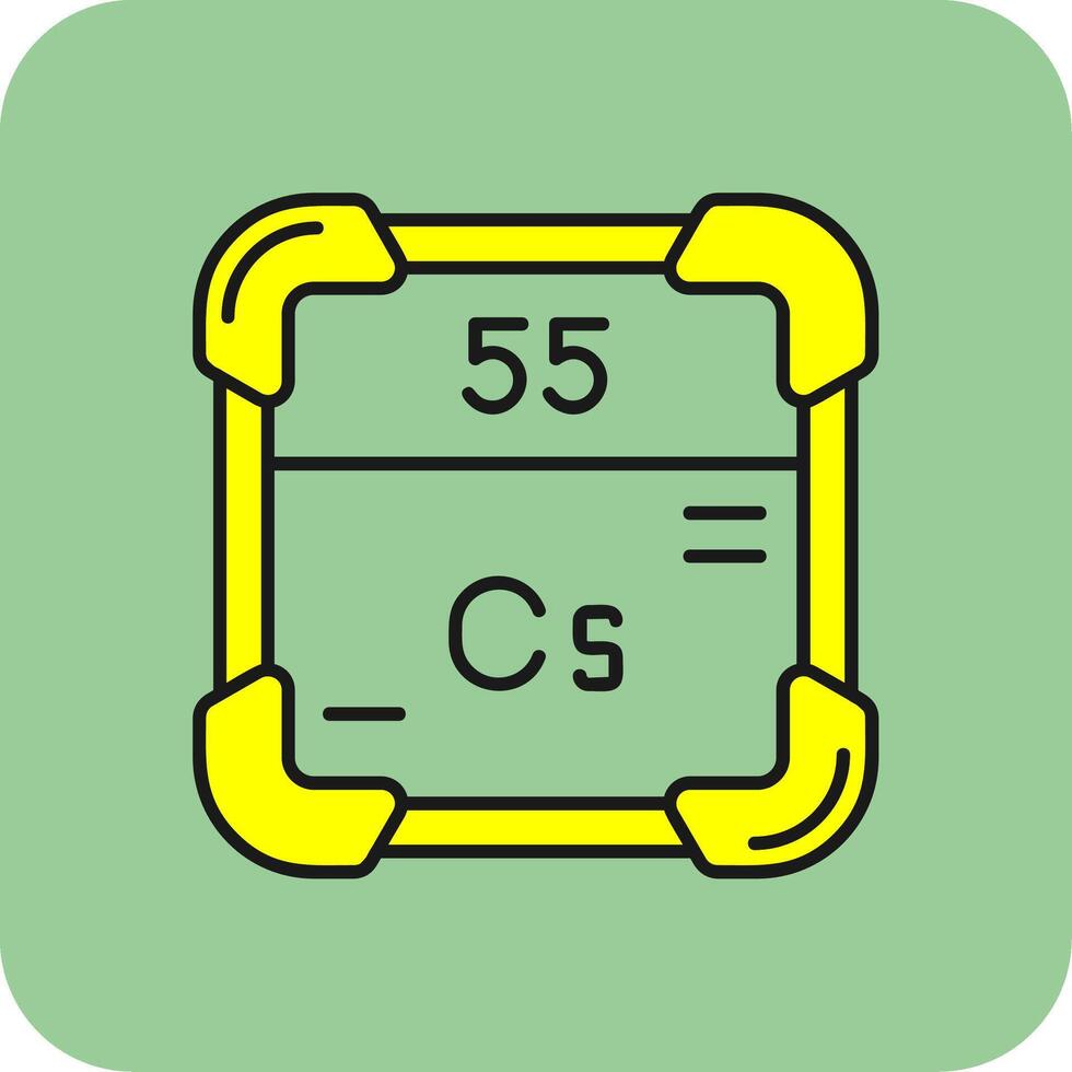 Cäsium gefüllt Gelb Symbol vektor