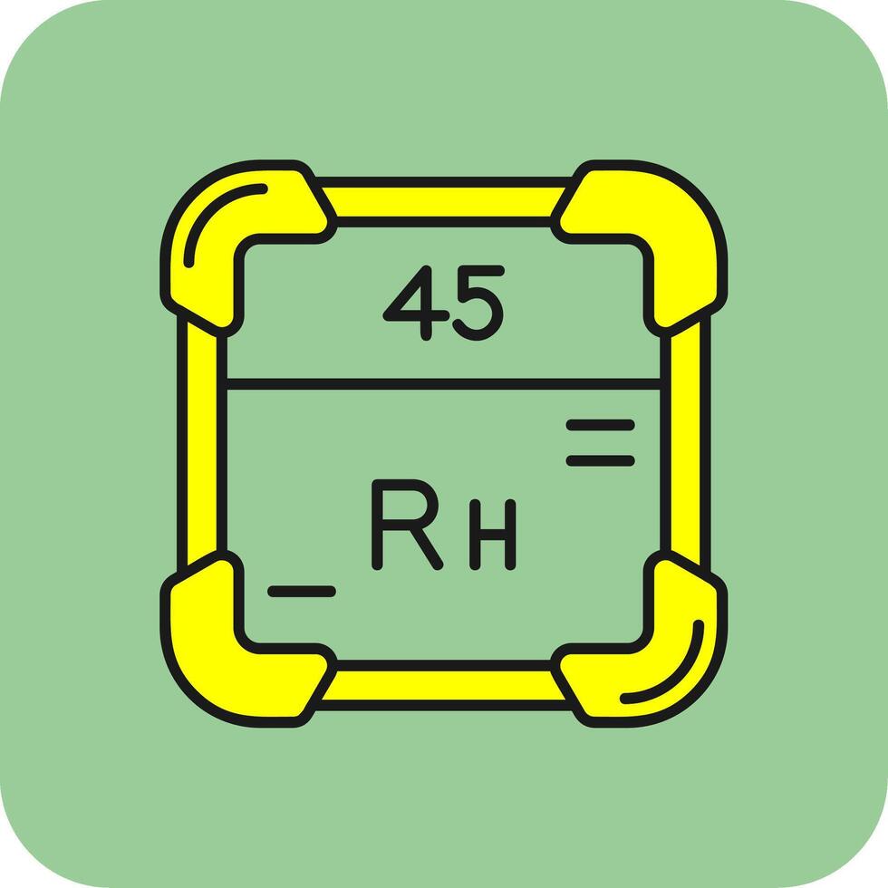 Rhodium gefüllt Gelb Symbol vektor