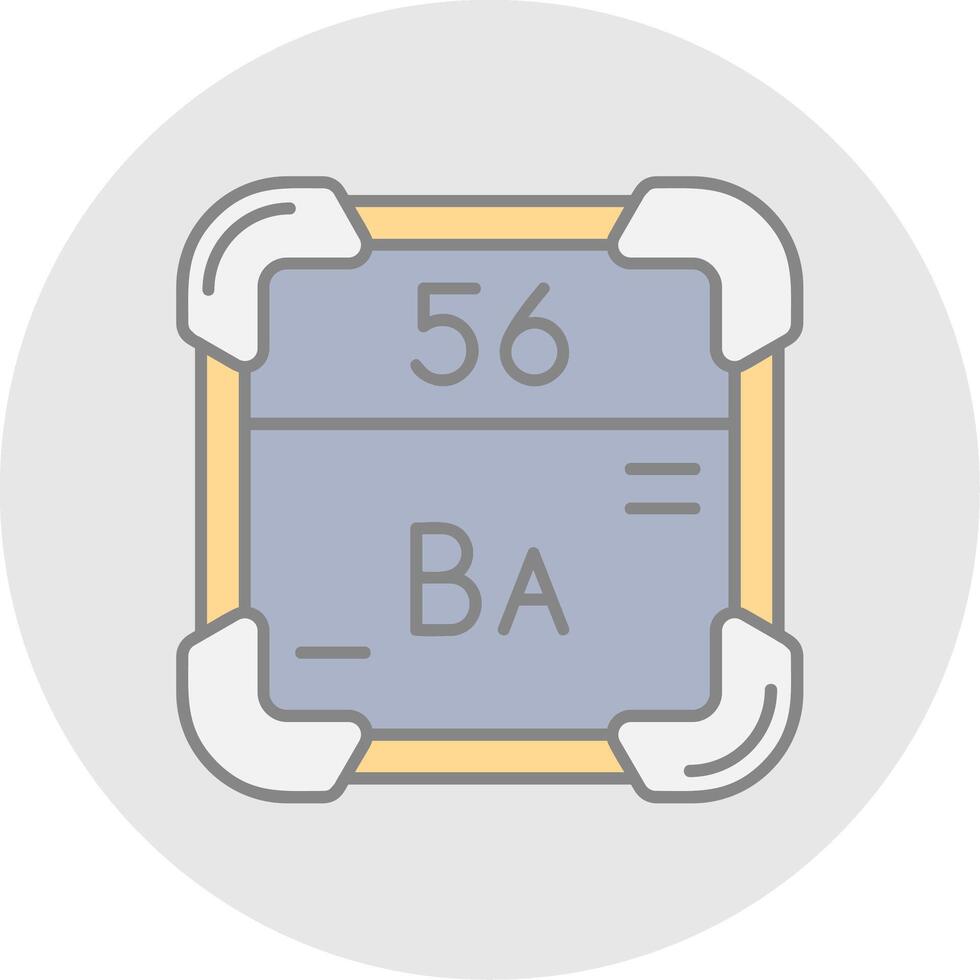 Barium Linie gefüllt Licht Kreis Symbol vektor