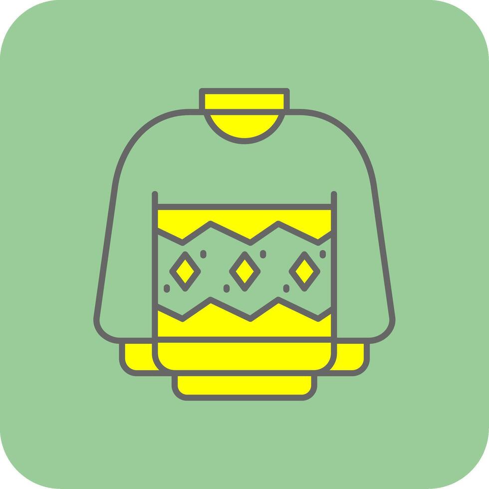 Sweatshirt gefüllt Gelb Symbol vektor