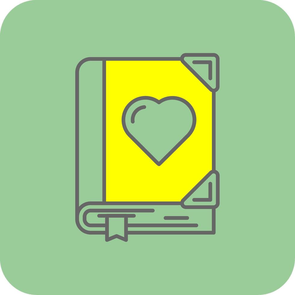 kärlek fylld gul ikon vektor