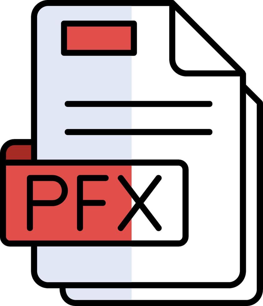 pfx fylld halv skära ikon vektor