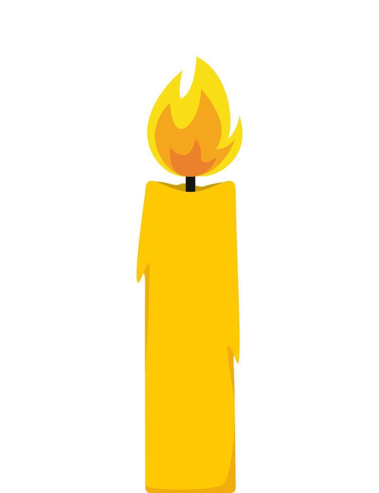 brinnande ljus från paraffin vax. ljus och flamma. vektor illustration.