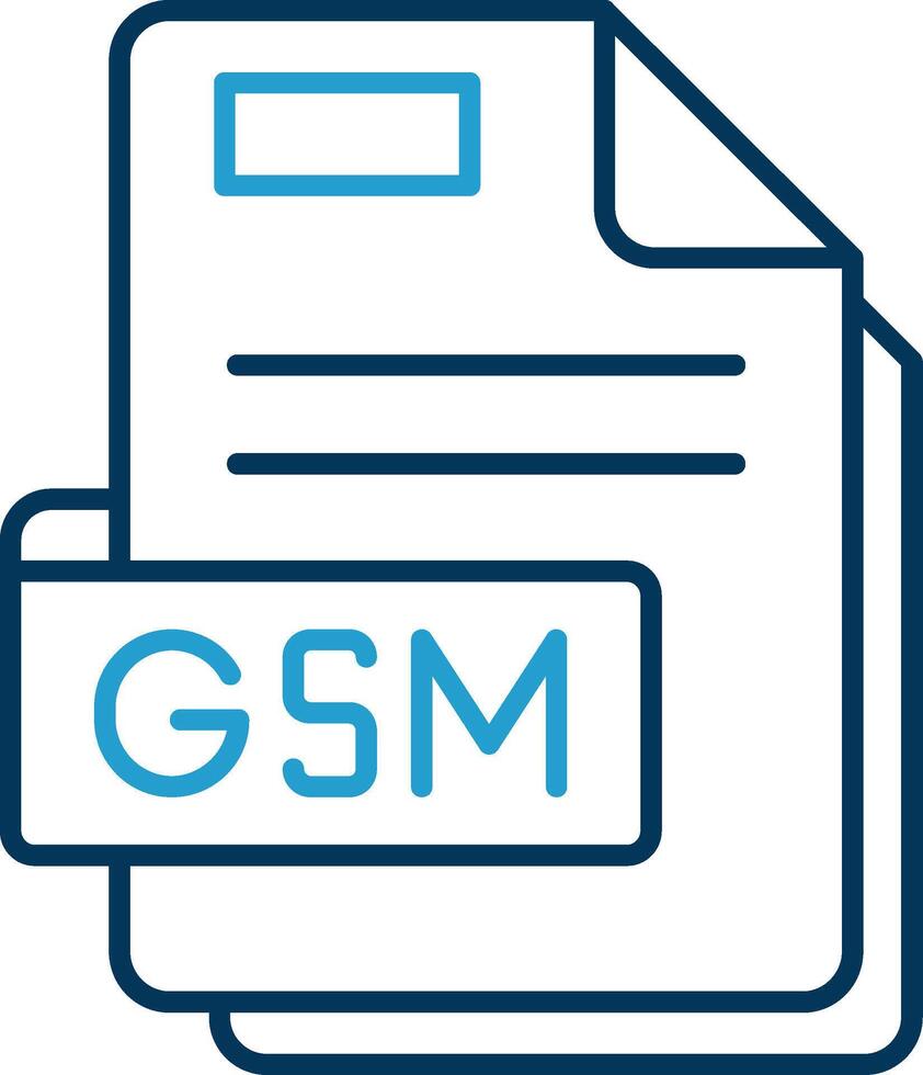 gsm Linie Blau zwei Farbe Symbol vektor