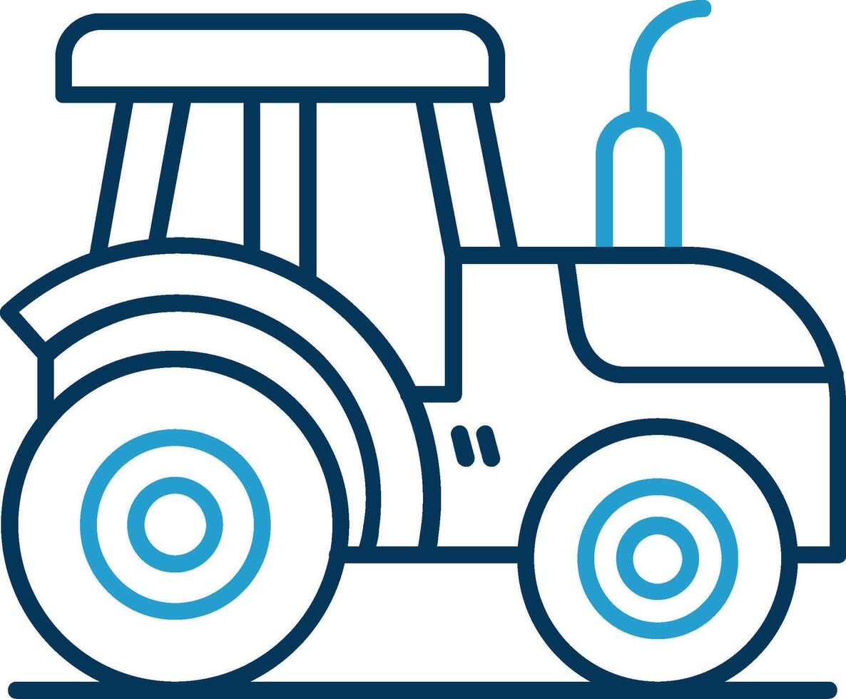 Traktor Linie Blau zwei Farbe Symbol vektor