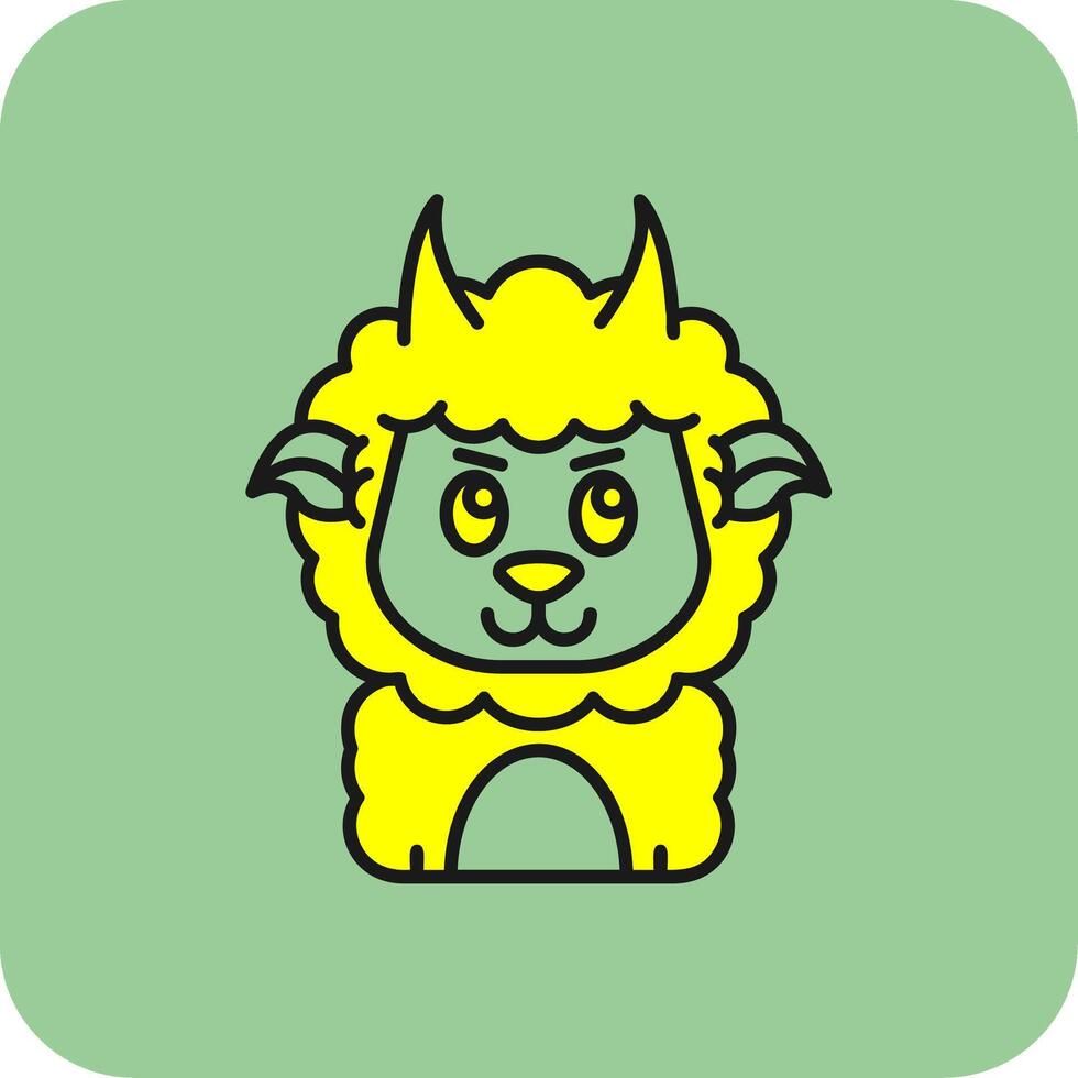 demon fylld gul ikon vektor