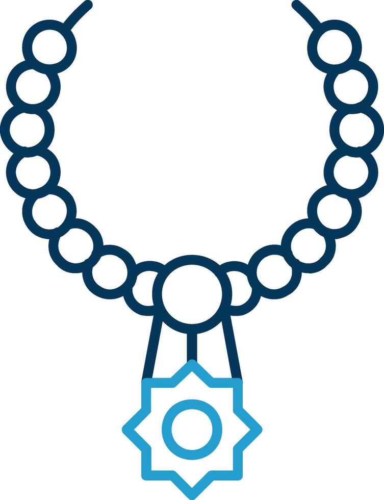 Halskette Linie Blau zwei Farbe Symbol vektor