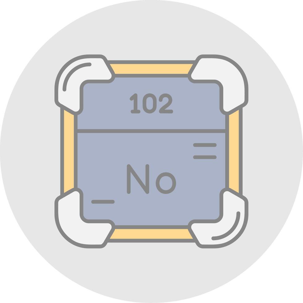 nobelium linje fylld ljus cirkel ikon vektor