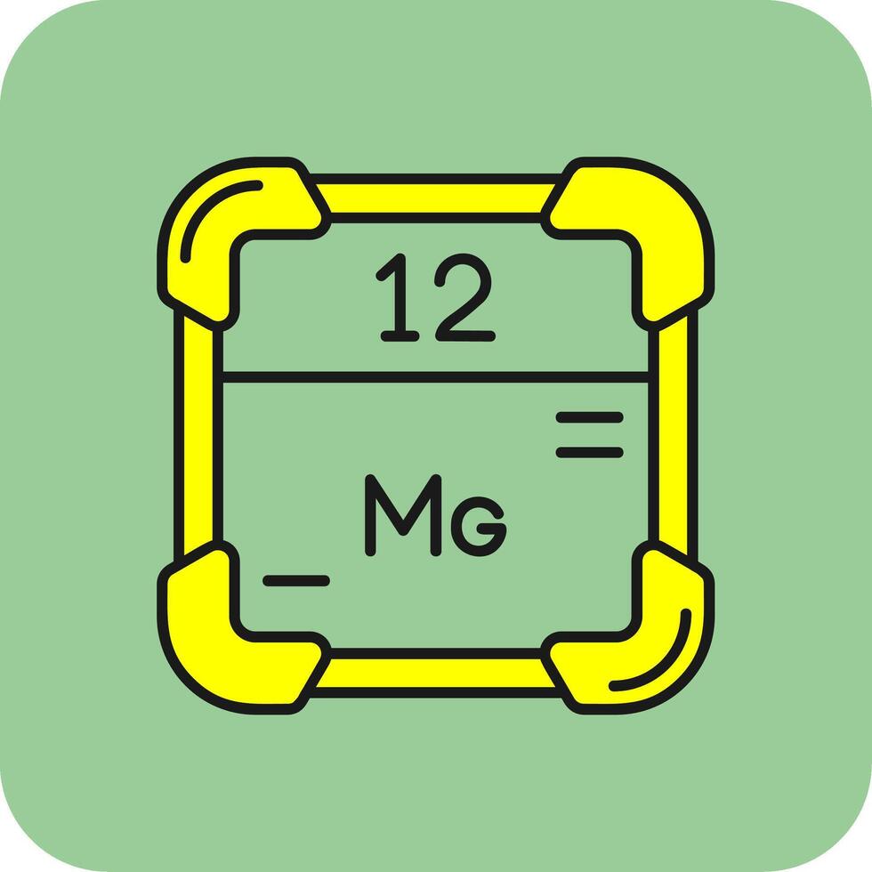 magnesium fylld gul ikon vektor