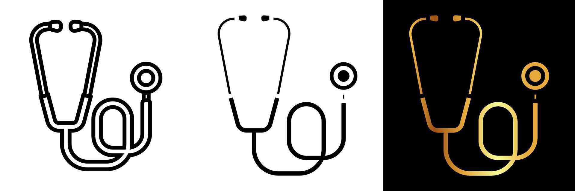 das Stethoskop Symbol repräsentiert medizinisch Sachverstand, Diagnostik, und Gesundheitspflege. vektor