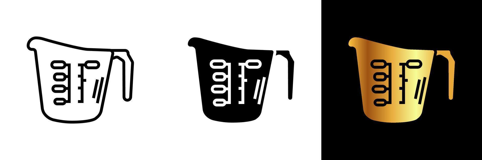 ein praktisch und präzise Symbol Darstellen Messung Tassen, symbolisieren Richtigkeit im Kochen, kulinarisch Präzision, und effizient Zutat Messung. vektor