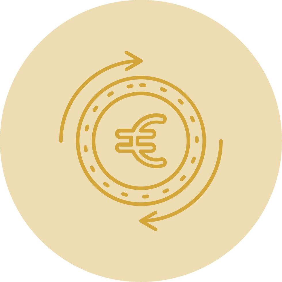 Euro Linie Gelb Kreis Symbol vektor