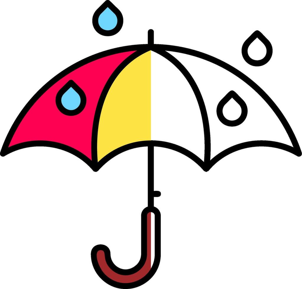 paraply fylld halv skära ikon vektor