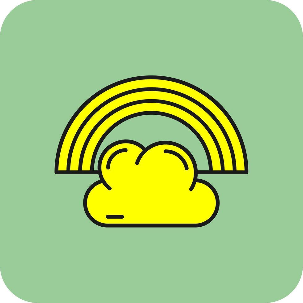 Regenbogen gefüllt Gelb Symbol vektor