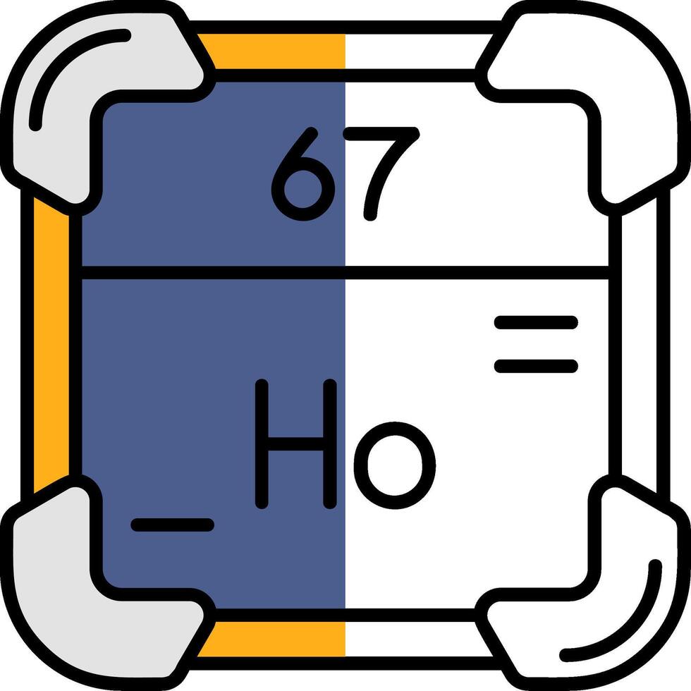 holmium fylld halv skära ikon vektor