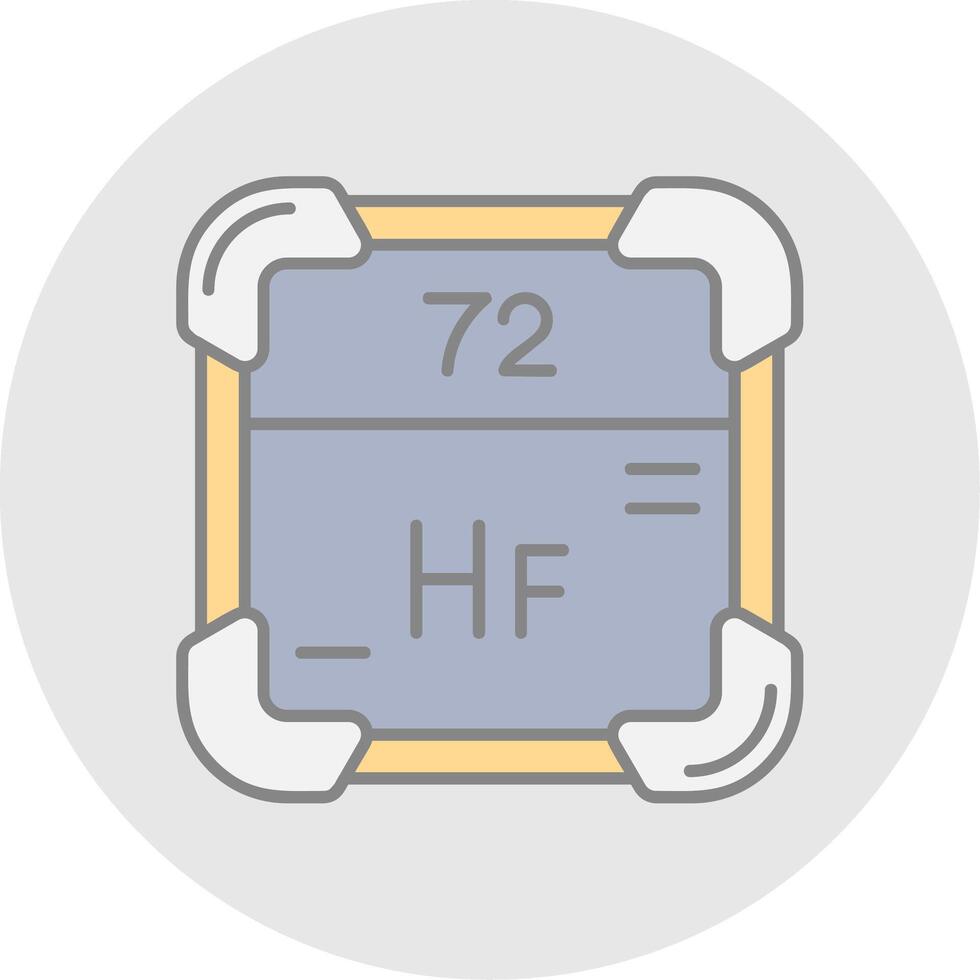 Hafnium Linie gefüllt Licht Kreis Symbol vektor