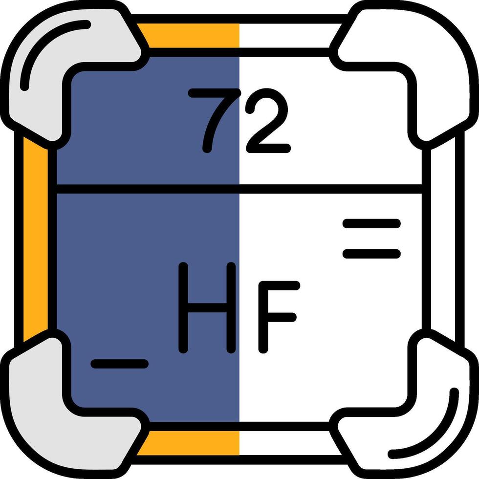 hafnium fylld halv skära ikon vektor