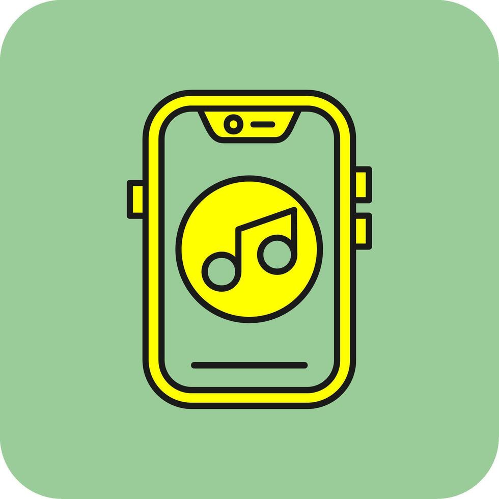 Musik- gefüllt Gelb Symbol vektor
