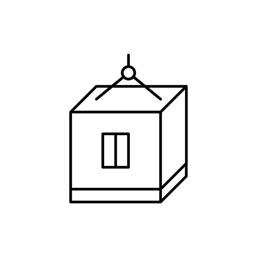 modular Haus Konstruktion, Linie Symbol. Gebäude Zuhause von vorgefertigt Tafeln. modern vorgefertigt schnell Technologie im Gebäude und die Architektur. Eigentum, echt Anwesen. editierbar Schlaganfall. Vektor Gliederung