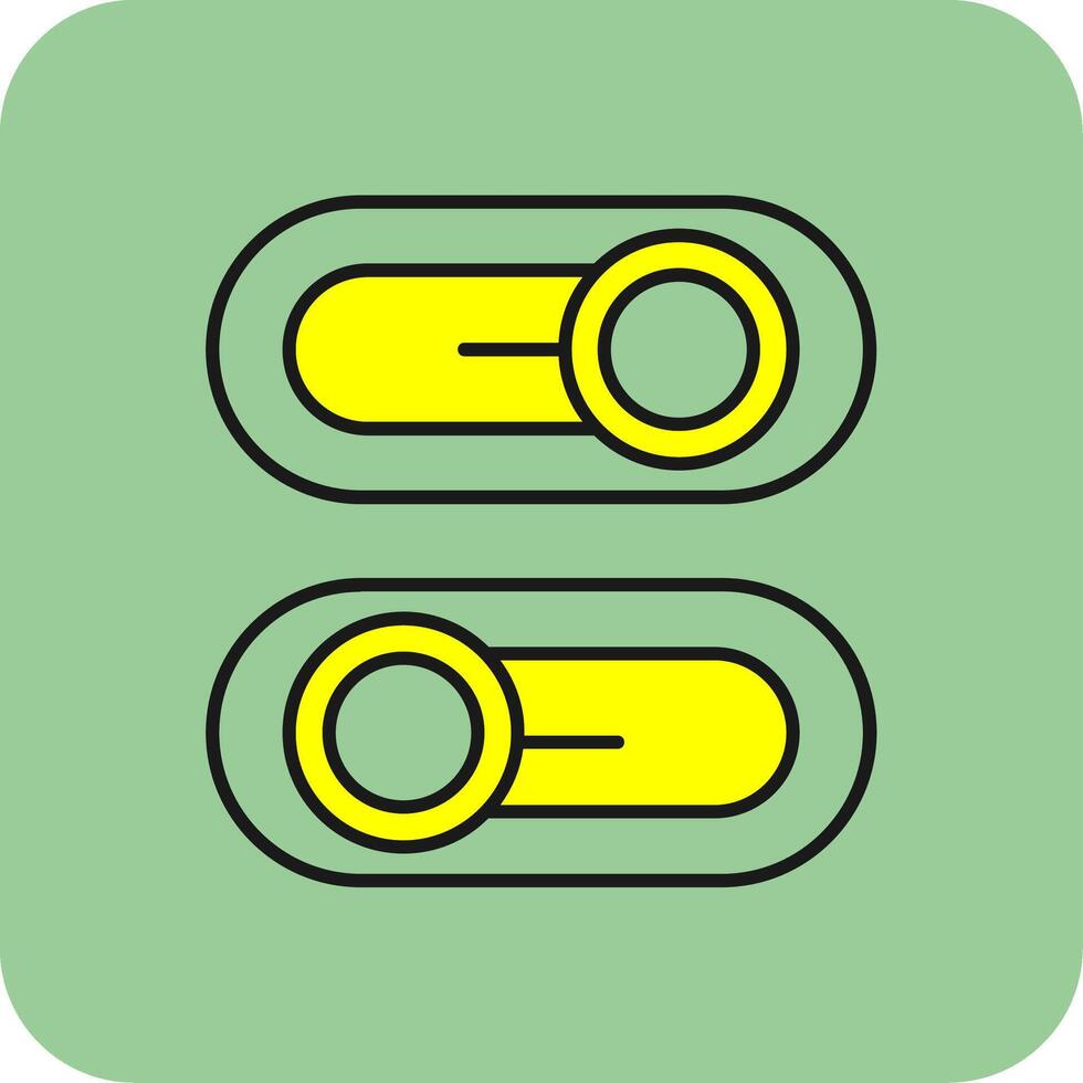 Schalter gefüllt Gelb Symbol vektor