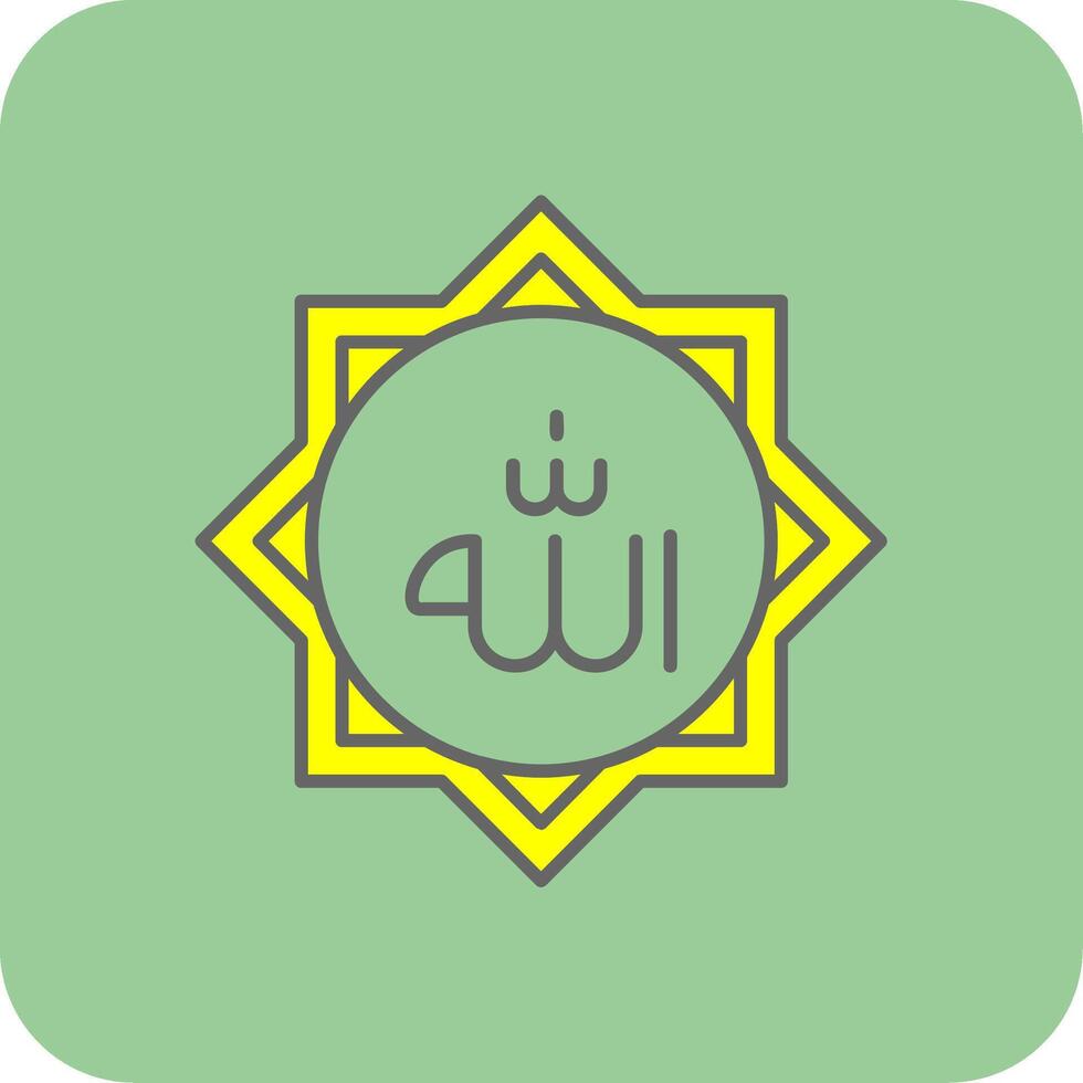 Allah gefüllt Gelb Symbol vektor