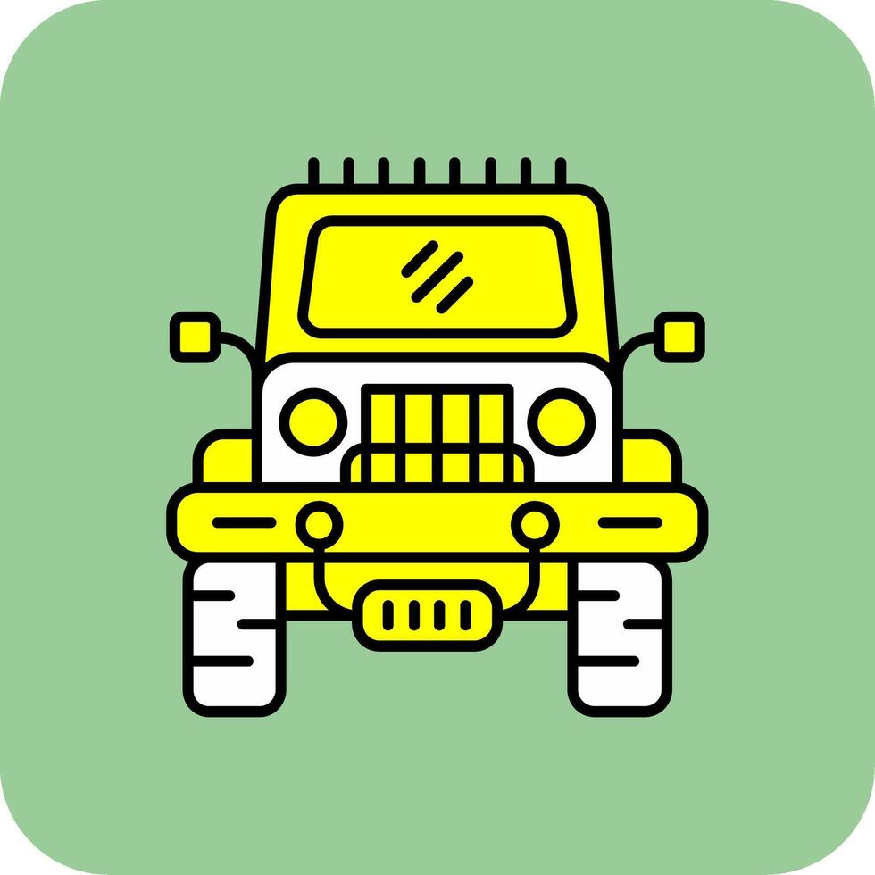 jeep fylld gul ikon vektor