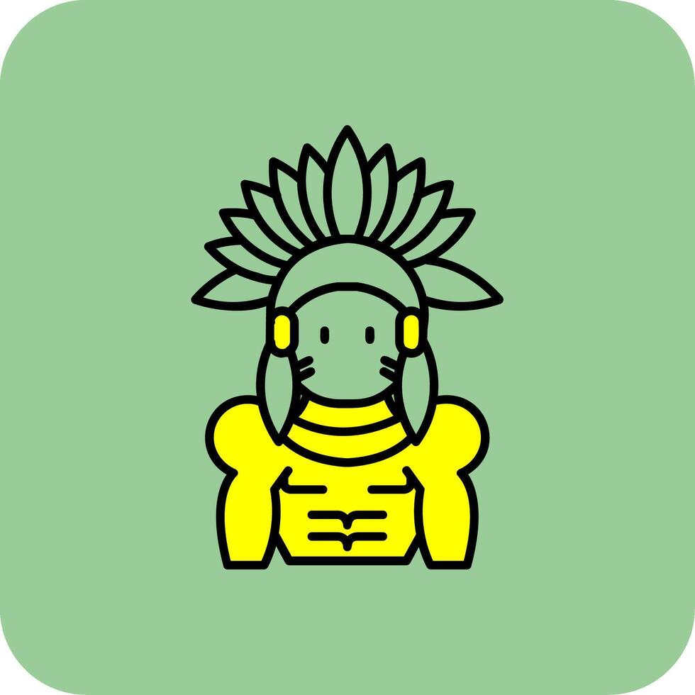 indisk fylld gul ikon vektor