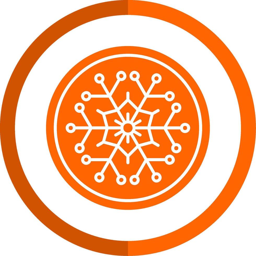 vinter- glyf orange cirkel ikon vektor