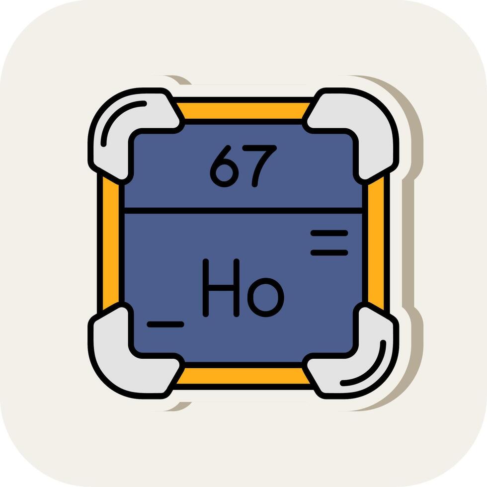 Holmium Linie gefüllt Weiß Schatten Symbol vektor