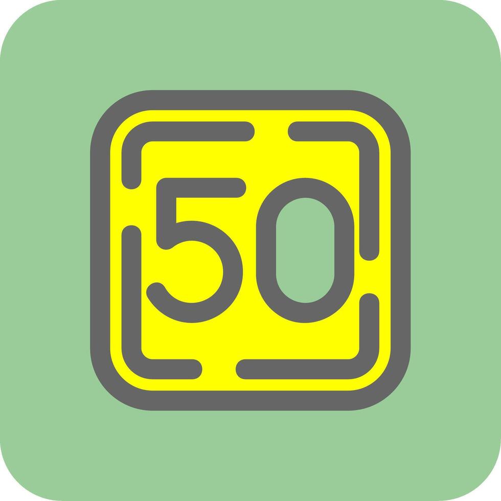 femtio fylld gul ikon vektor