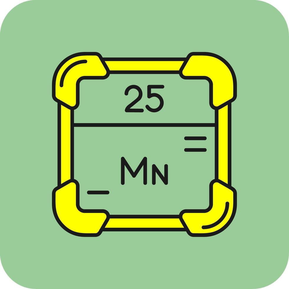 mangan fylld gul ikon vektor