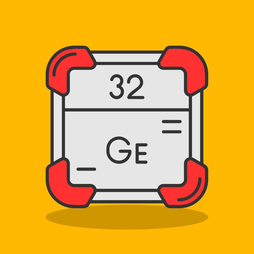 Germanium gefüllt Schatten Symbol vektor