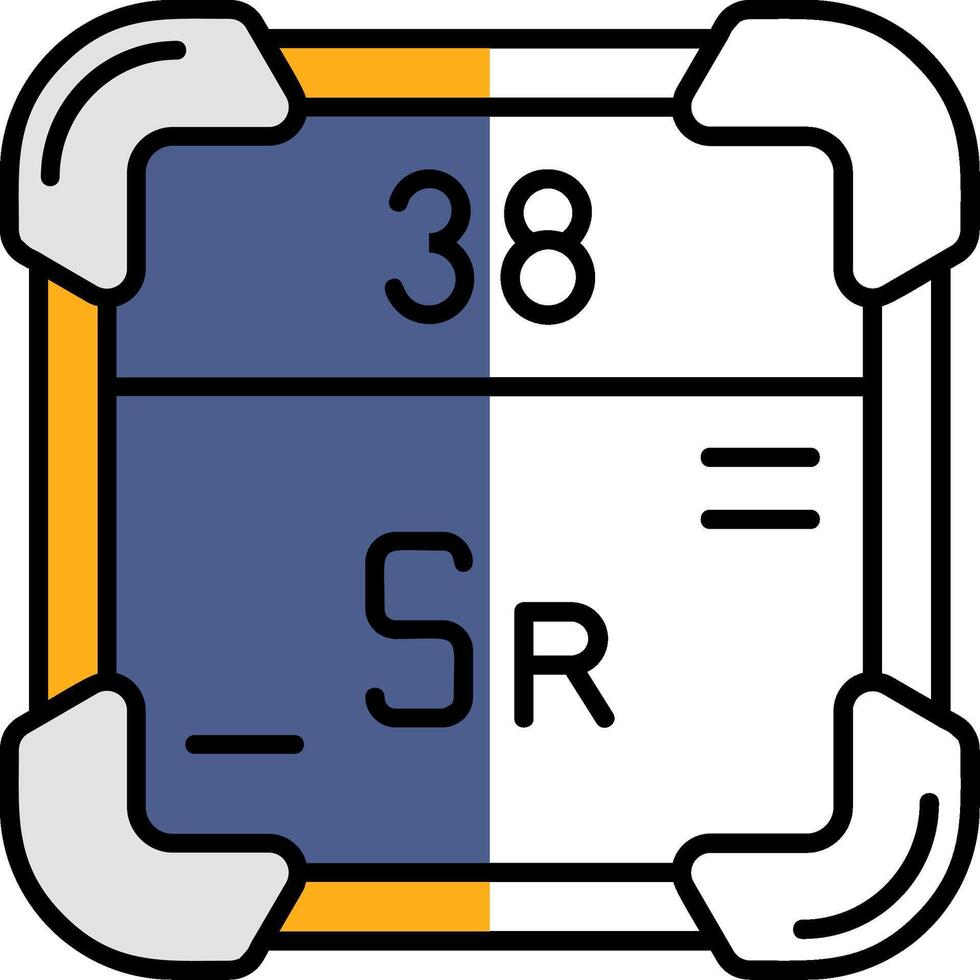 strontium fylld halv skära ikon vektor