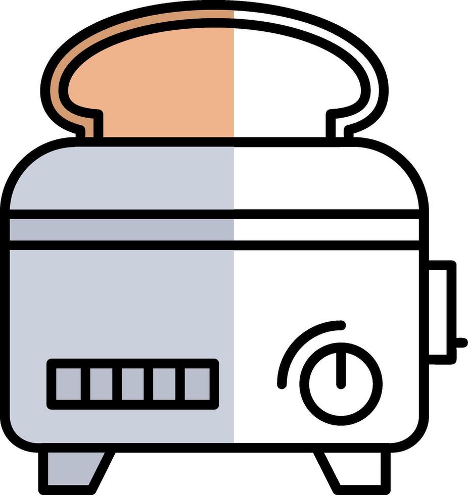 Toaster gefüllt Hälfte Schnitt Symbol vektor