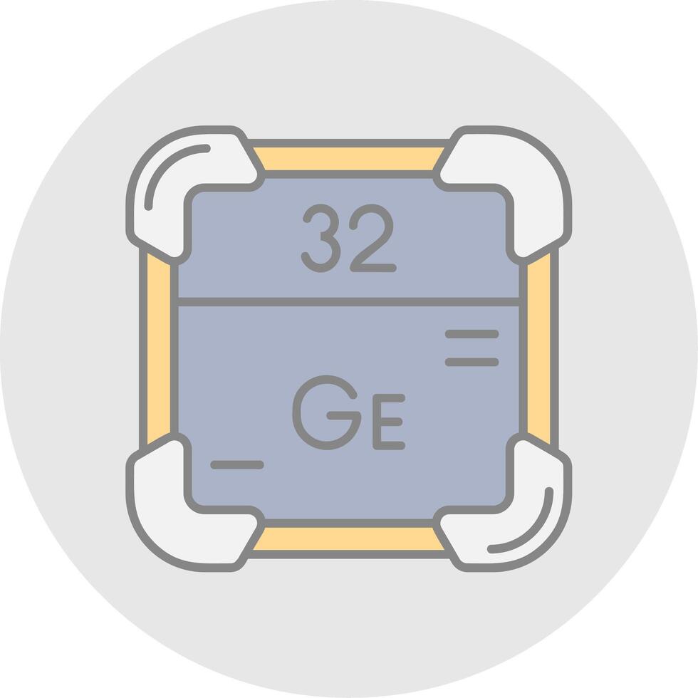 Germanium Linie gefüllt Licht Kreis Symbol vektor