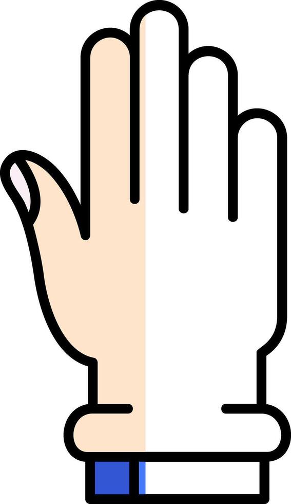 Hand gefüllt Hälfte Schnitt Symbol vektor