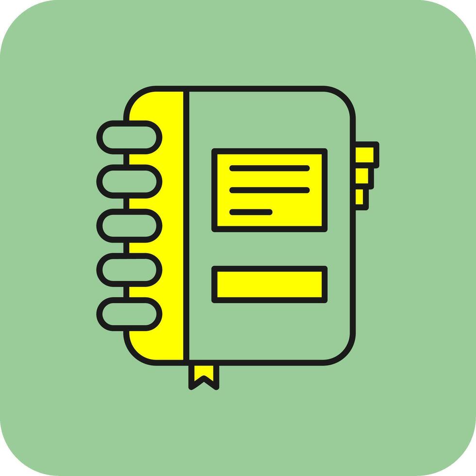 Notizbuch gefüllt Gelb Symbol vektor